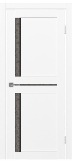 Межкомнатная дверь Турин_523АПС.221 молдинг алюм.чёрн.60  Белый снежный