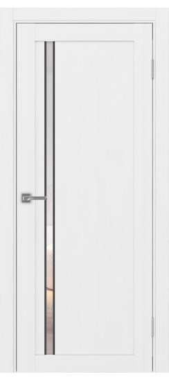 Межкомнатная дверь Турин_527АПС.121 молдинг алюм.чёрн.35  Белый лёд