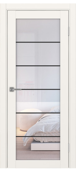 Межкомнатная дверь Турин_501АСС.2 молдинг алюм.чёрн.30  Бежевый