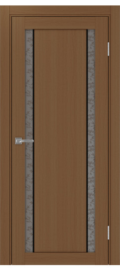 Межкомнатная дверь Турин_522АПС.212 молдинг алюм.чёрн.60  Орех NL