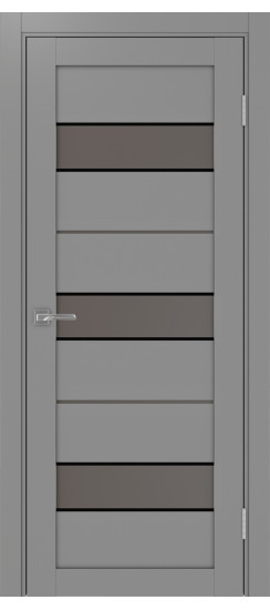 Межкомнатная дверь Турин_526АПС.122 молдинг алюм.чёрн.40  Серый