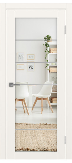 Межкомнатная дверь Турин_501АСС.2 молдинг алюм.хром.30  Бежевый