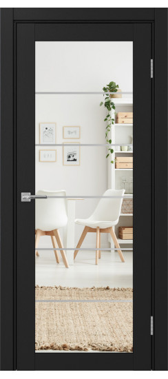 Межкомнатная дверь Турин_501АСС.2 молдинг алюм.хром.30  Антрацит