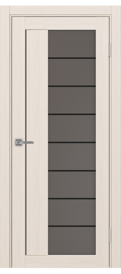 Межкомнатная дверь Турин_524АСС.22 молдинг алюм.чёрн.60  Ясень перламутровый