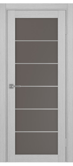 Межкомнатная дверь Турин_501АСС.2 молдинг алюм.хром.30  Дуб серый FL