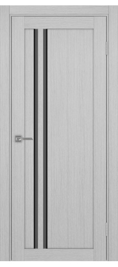 Межкомнатная дверь Турин_525АПС.121 молдинг алюм.чёрн.60  Дуб серый FL