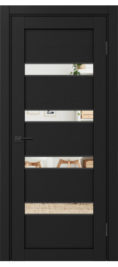Межкомнатная дверь Турин_505AПC.12 молдинг алюм.чёрн.30  Антрацит