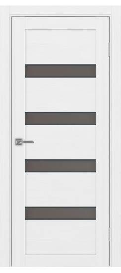 Межкомнатная дверь Турин_505AПC.12 молдинг алюм.чёрн.30  Белый лёд