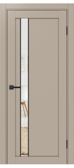 Межкомнатная дверь Турин_528AПП.121 молдинг алюм.чёрн.60  Мокко