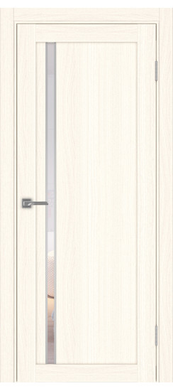 Межкомнатная дверь Турин_527АПС.121 молдинг алюм.хром.35  Ясень светлый