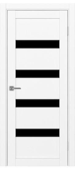 Межкомнатная дверь Турин_505AПC.12 молдинг алюм.чёрн.30  Белый снежный