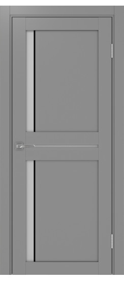 Межкомнатная дверь Турин_523АПС.221 молдинг алюм.чёрн.60  Серый