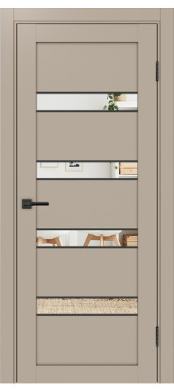 Межкомнатная дверь Турин_505AПC.12 молдинг алюм.чёрн.30  Мокко