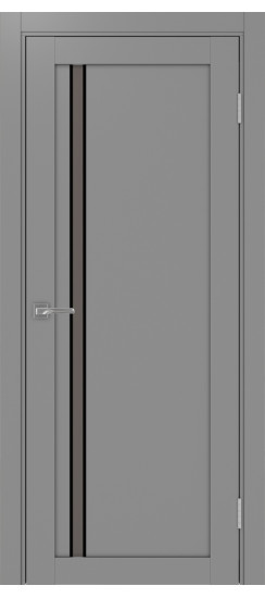 Межкомнатная дверь Турин_527АПС.121 молдинг алюм.чёрн.35  Серый