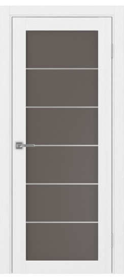 Межкомнатная дверь Турин_501АСС.2 молдинг алюм.хром.30  Белый лёд