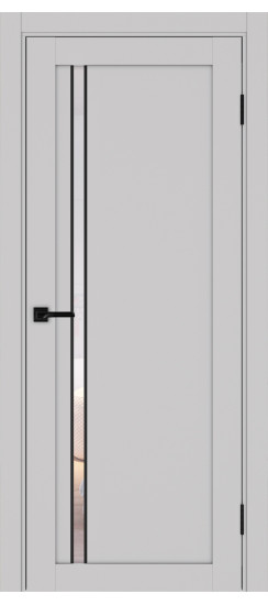 Межкомнатная дверь Турин_527АПС.121 молдинг алюм.чёрн.35  Пепельный