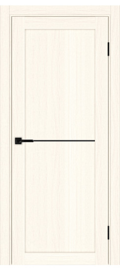 Межкомнатная дверь Турин_502АПП.11 молдинг алюм.чёрн.35  Ясень светлый