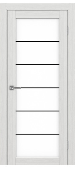 Межкомнатная дверь Турин_501АСС.2 молдинг алюм.чёрн.30  Ясень серебристый