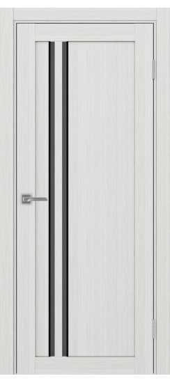 Межкомнатная дверь Турин_525АПС.121 молдинг алюм.чёрн.60  Ясень серебристый