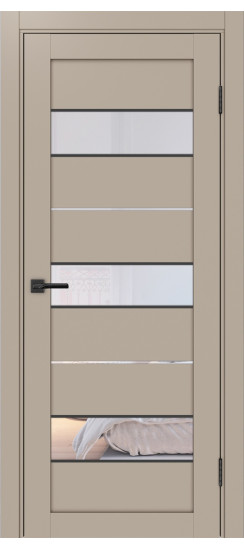 Межкомнатная дверь Турин_526АПС.122 молдинг алюм.чёрн.40  Мокко