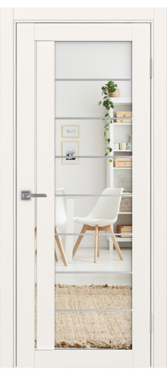 Межкомнатная дверь Турин_524АСС.22 молдинг алюм.хром.60  Бежевый