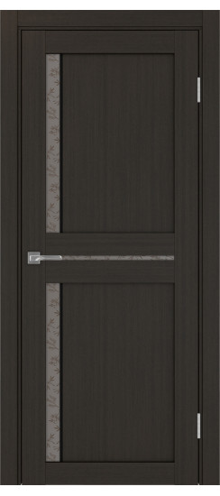 Межкомнатная дверь Турин_523АПС.221 молдинг алюм.чёрн.60  Венге FL