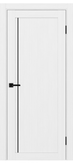 Межкомнатная дверь Турин_565АПП.11 молдинг алюм.чёрн.35  Белый лёд