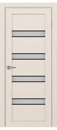 Межкомнатная дверь Турин_505AПC.12 молдинг алюм.чёрн.30  Ясень перламутровый