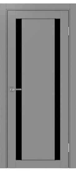 Межкомнатная дверь Турин_522AПП.212 молдинг алюм.чёрн.60  Серый
