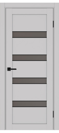 Межкомнатная дверь Турин_505AПC.12 молдинг алюм.чёрн.30  Пепельный