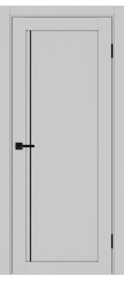 Межкомнатная дверь Турин_565АПП.11 молдинг алюм.чёрн.35  Пепельный