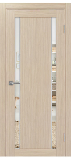 Межкомнатная дверь Турин_522AПП.212 молдинг алюм.хром.60  Дуб беленый FL