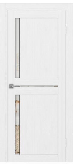 Межкомнатная дверь Турин_523АПП.221 молдинг алюм.чёрн.60  Белый лёд