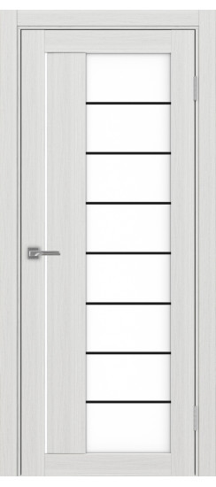 Межкомнатная дверь Турин_524АСС.22 молдинг алюм.чёрн.60  Ясень серебристый