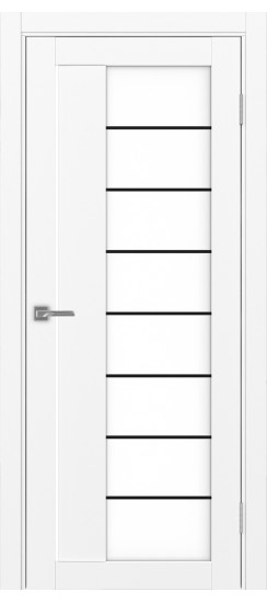 Межкомнатная дверь Турин_524АСС.22 молдинг алюм.чёрн.60  Белый снежный