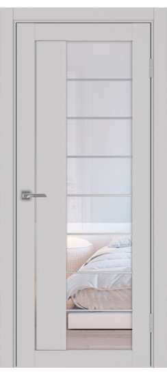 Межкомнатная дверь Турин_524АСС.22 молдинг алюм.хром.60  Пепельный