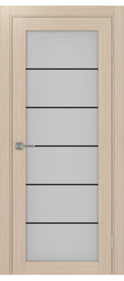 Межкомнатная дверь Турин_501АСС.2 молдинг алюм.чёрн.30  Дуб беленый FL