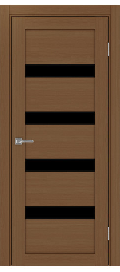 Межкомнатная дверь Турин_505AПC.12 молдинг алюм.чёрн.30  Орех NL