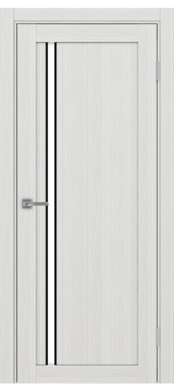 Межкомнатная дверь Турин_527АПС.121 молдинг алюм.чёрн.35  Ясень серебристый