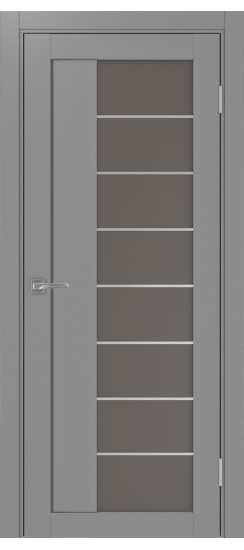 Межкомнатная дверь Турин_524АСС.22 молдинг алюм.хром.60  Серый