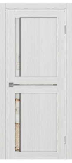 Межкомнатная дверь Турин_523АПП.221 молдинг алюм.чёрн.60  Ясень серебристый