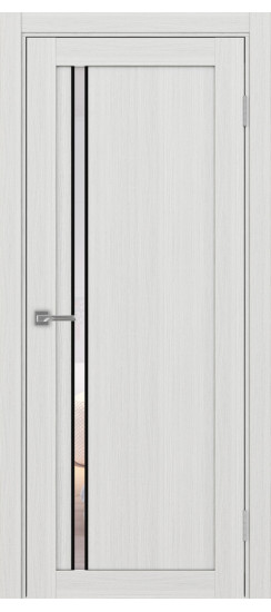 Межкомнатная дверь Турин_527АПС.121 молдинг алюм.чёрн.35  Ясень серебристый