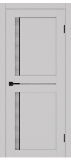 Межкомнатная дверь Турин_523АПС.221 молдинг алюм.чёрн.60  Пепельный