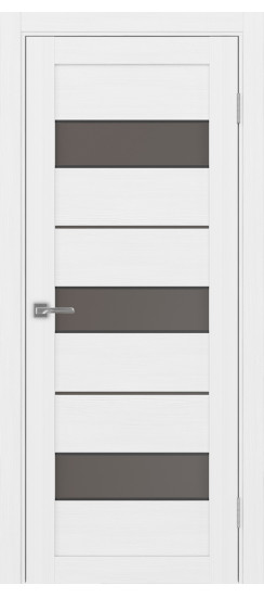 Межкомнатная дверь Турин_526АПС.122 молдинг алюм.чёрн.40  Белый лёд