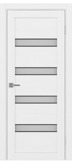 Межкомнатная дверь Турин_505AПC.12 молдинг алюм.чёрн.30  Белый лёд