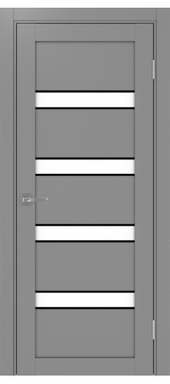 Межкомнатная дверь Турин_505AПC.12 молдинг алюм.чёрн.30  Серый