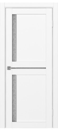 Межкомнатная дверь Турин_523АПС.221 молдинг алюм.хром.60  Белый снежный