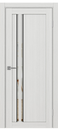 Межкомнатная дверь Турин_525АПС.121 молдинг алюм.чёрн.60  Ясень серебристый