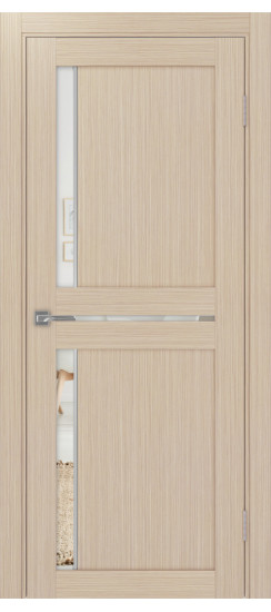 Межкомнатная дверь Турин_523АПП.221 молдинг алюм.хром.60  Дуб беленый FL