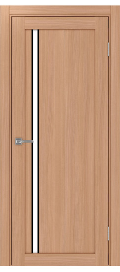 Межкомнатная дверь Турин_527АПС.121 молдинг алюм.чёрн.35  Ясень тёмный